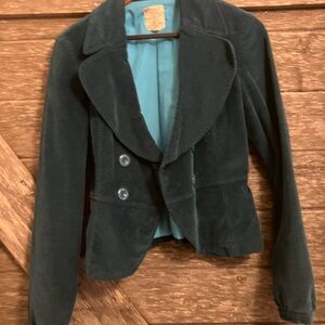 Tulle Dark Teal Velvet Corduroy Blazer Pairs well with Free People